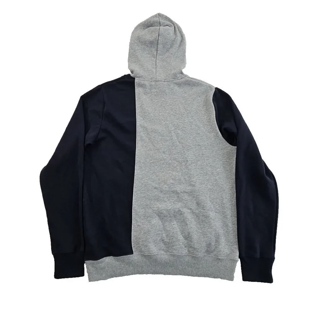 True Religion Colorblock Fleece Logo Hoodie Men's M Black Grey EUC Drawstring LS